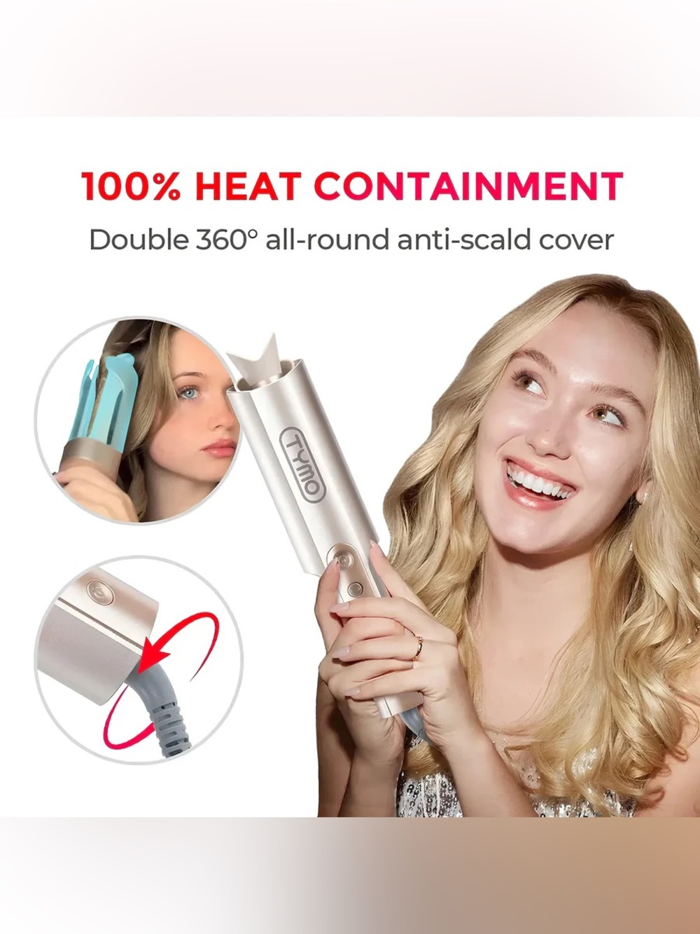 TYMO Curlpro Plus 1" Automatic Curling Iron Ceramic Three Heat Settings - Picture 6 of 13